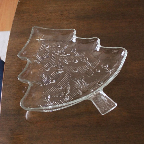 Christmas Tree Clear Glass Platter - Picture 3 of 5